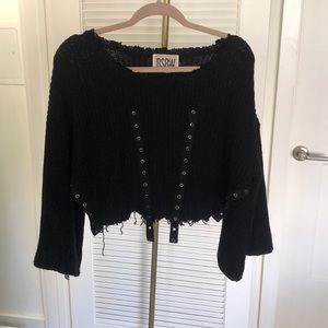 Distressed crop sweater from LF, brand is BSBW
